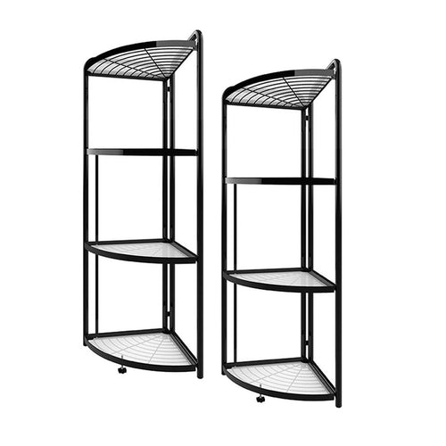 SOGA 2X 4 Tier Steel Triangular Corner Stand Portable Storage Organize