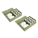 SOGA 2X Green Flip Top Underwear Storage Box Foldable Wardrobe Partition Drawer Home Organiser