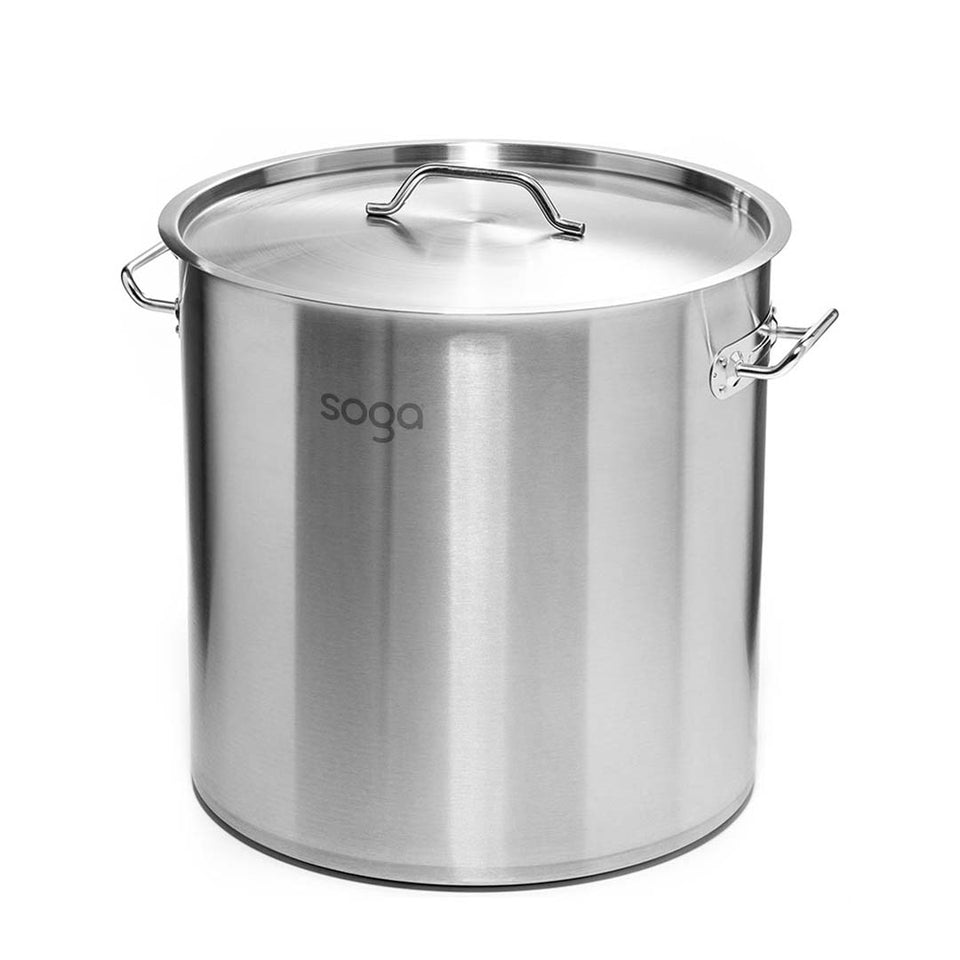 SOGA Stock Pot 143L Top Grade Thick Stainless Steel Stockpot 18/10