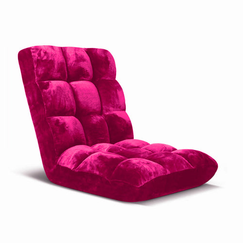 SOGA Floor Recliner Folding Lounge Sofa Futon Couch Chair Cushion Red Burgundy