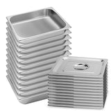 SOGA 12X Gastronorm GN Pan Full Size 1/2 GN Pan 6.5cm Deep Stainless Steel Tray With Lid
