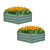 SOGA 2X 60cm Hexagon Shape Galvanised Raised Garden Bed Vegetable Herb Flower Outdoor Planter Box