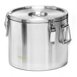 SOGA 20L 304 Stainless Steel Insulated Food Carrier Warmer Container