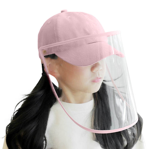 Outdoor Protection Hat Anti-Fog Pollution Dust Saliva Protective Cap Full Face Shield Cover Kids Pink
