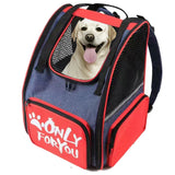 SOGA Red Pet Carrier Backpack Breathable Mesh Portable Safety Travel Essentials Outdoor Bag