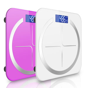 SOGA 2X 180kg Glass LCD Digital Fitness Weight Bathroom Body Electronic Scales White/Pink