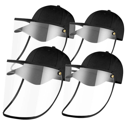 4X Outdoor Protection Hat Anti-Fog Pollution Dust Saliva Protective Cap Full Face Shield Cover Kids/Adult Black