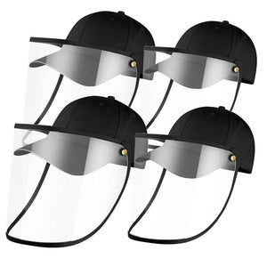 4X Outdoor Protection Hat Anti-Fog Pollution Dust Saliva Protective Cap Full Face Shield Cover Kids/Adult Black