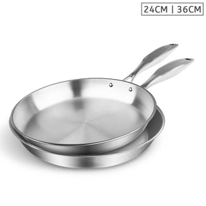 SOGA Stainless Steel Fry Pan 24cm 36cm Frying Pan Top Grade Induction Cooking
