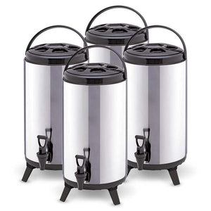 SOGA 4 x 10L Portable Insulated Cold/Heat Coffee Tea Beer Barrel Brew Pot With Dispenser