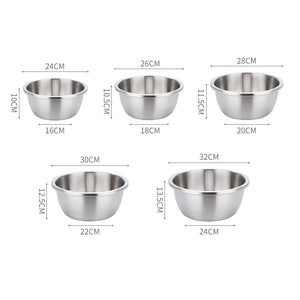 SOGA 2X 5Pcs Deepen Matte Stainless Steel Stackable Baking Washing Mixing Bowls Set Food Storage Basin