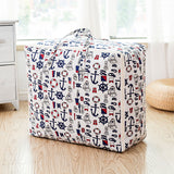 SOGA Nautical Icons Large Storage Luggage Bag Double Zipper Foldable Travel Organiser Essentials