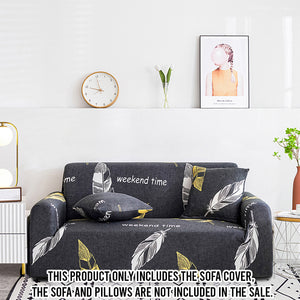 SOGA 4-Seater Feather Print Sofa Cover Couch Protector High Stretch Lounge Slipcover Home Decor