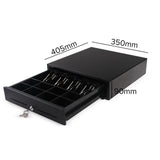 SOGA Black Heavy Duty Cash Drawer Electronic 4 Bills 8 Coins Cheque Slot Tray Pos 350