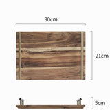 SOGA 2X 30cm Brown Rectangle Wooden Acacia Food Serving Tray Charcuterie Board Centerpiece  Home Decor