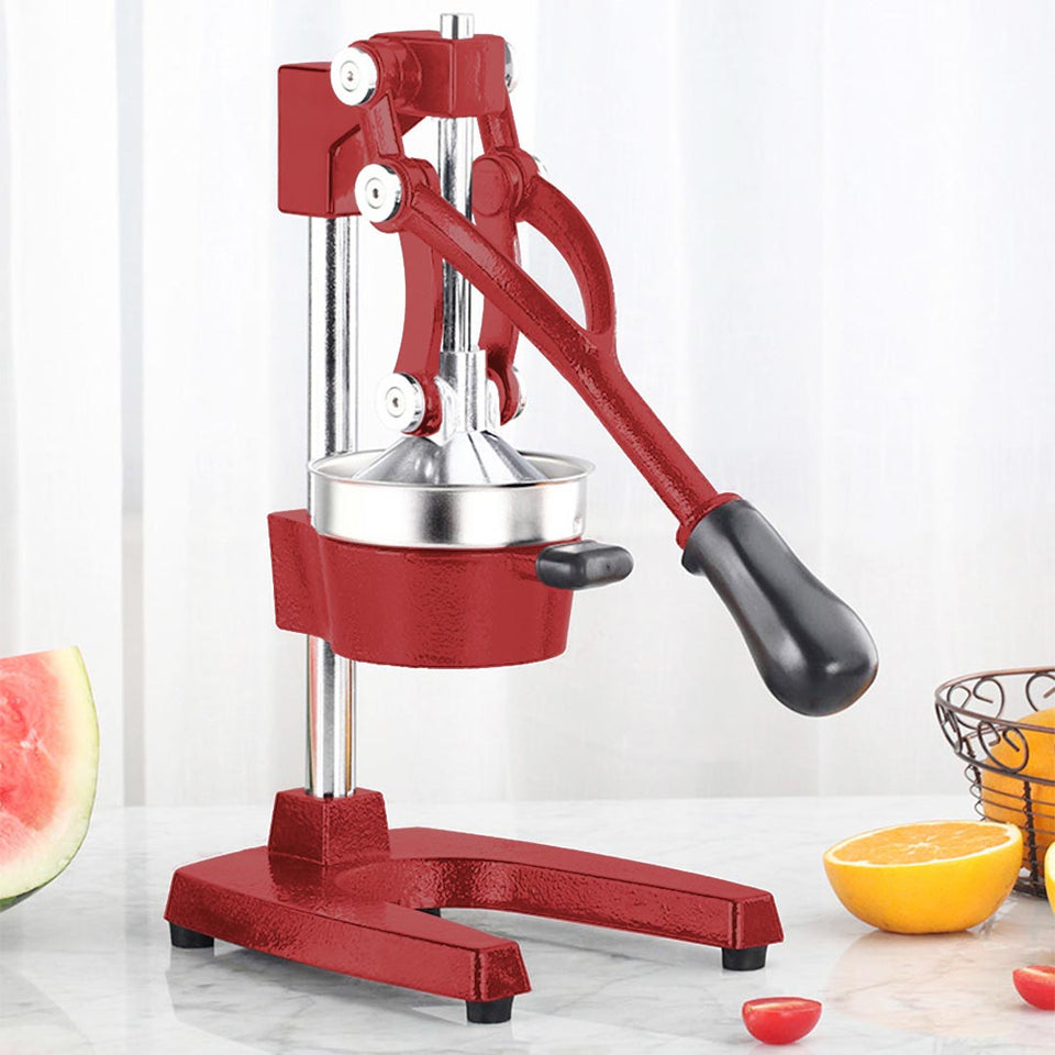 Hand Press Juicer Machine Lemon Squeezer Stainless Steel Heavy Duty  Commercial Grade Juice Extractor Maker Manual Orange Juicer for Kitchen Red  