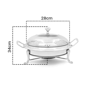 SOGA 2X Stainless Steel Round Buffet Chafing Dish Cater Food Warmer Chafer with Glass Top Lid