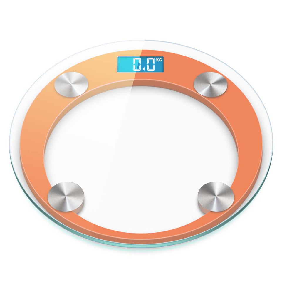 SOGA 2X 180kg Digital Fitness Weight Bathroom Gym Body Glass LCD Electronic Scale White/Orange