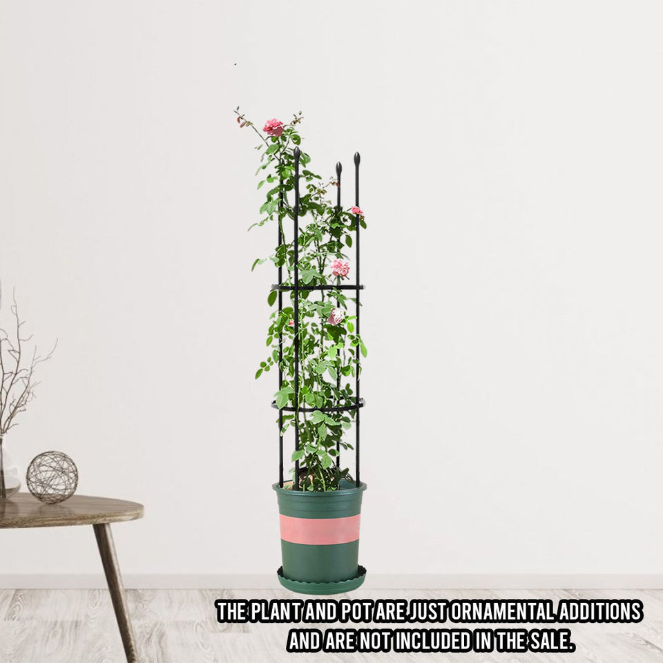 SOGA 103cm 4-Bar Plant Frame Stand Trellis Vegetable Flower Herbs Outdoor Vine Support Garden Rack with Rings