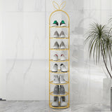 SOGA 2X 7 Tier Bunny Ears Gold Plated Metal Shoe Organizer Space Saving Portable Footwear Storage Shelf