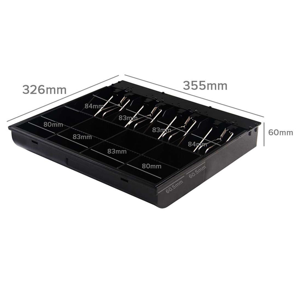 SOGA 2X 4 Bills 8 Coins Spare Cash Tray Black Heavy Duty