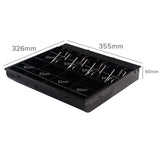 SOGA 2X 4 Bills 8 Coins Spare Cash Tray Black Heavy Duty