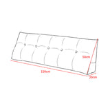 SOGA 2X 150cm Beige Triangular Wedge Bed Pillow Headboard Backrest Bedside Tatami Cushion Home Decor