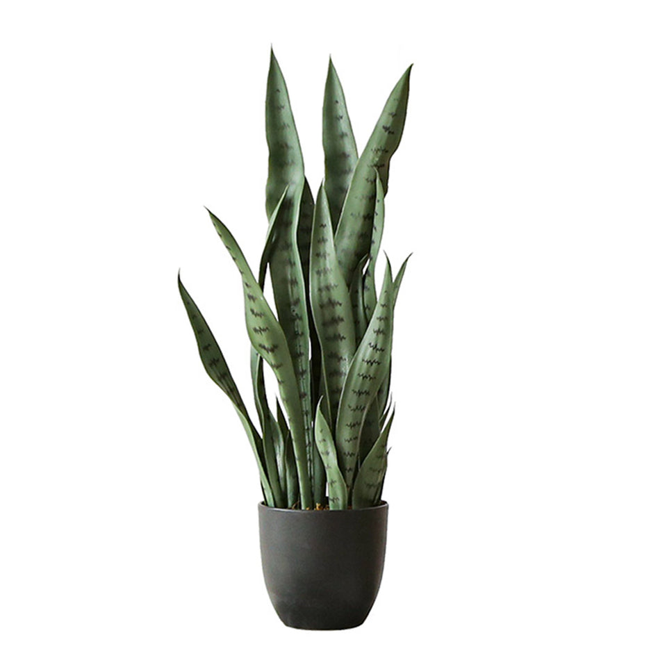SOGA 95cm Sansevieria Snake Artificial Plants with Black Plastic Planter Greenery, Home Office Decor