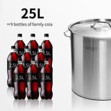 SOGA Stock Pot 25L Top Grade Thick Stainless Steel Stockpot 18/10
