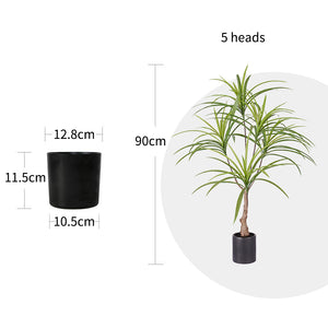SOGA 90cm Artificial Natural Green Dracaena Dragon Tree Fake Tropical Indoor Plant Home Office Decor