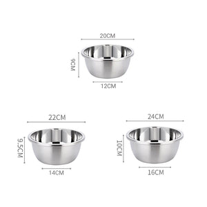 SOGA 2X Stainless Steel Nesting Basin Colander Perforated Kitchen Sink Washing Bowl Metal Basket Strainer Set of 3