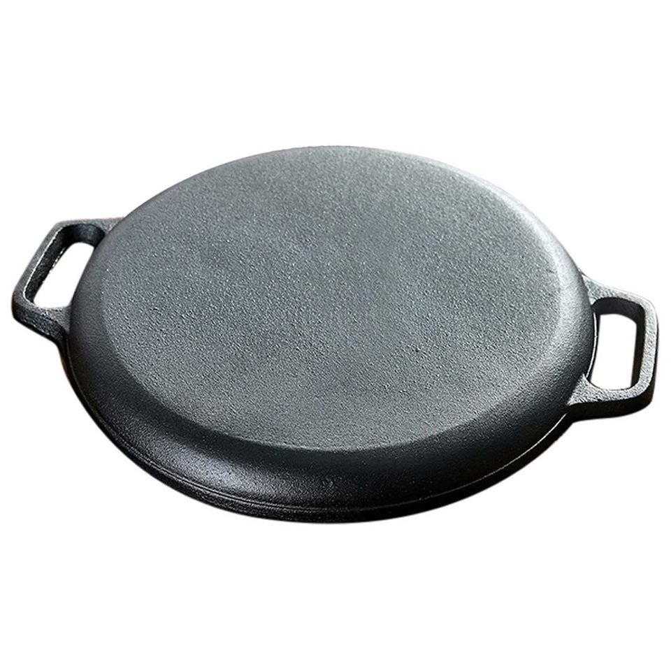 SOGA 2x Cast Iron 30cm Frying Pan Skillet Coating Steak Sizzle Platter