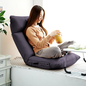 SOGA Grey Lounge Recliner Lazy Sofa Bed Tatami Cushion with Collapsible Backrest