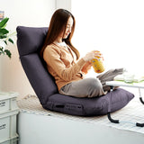 SOGA Grey Lounge Recliner Lazy Sofa Bed Tatami Cushion with Collapsible Backrest