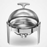 SOGA 4X 6L Stainless Steel Chafing Food Warmer Catering Dish Round Roll Top