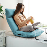 SOGA 2X Blue Lounge Recliner Lazy Sofa Bed Tatami Cushion Collapsible Backrest Seat Home Office Decor