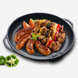 SOGA Non Stick Stone Coated Korean BBQ Grill Plate Round