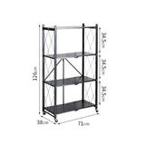 SOGA 2X 4 Tier Steel Foldable Kitchen Cart Multi-Functional Shelves with Wheels