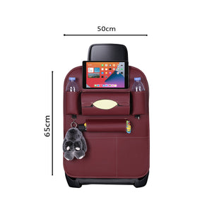 SOGA PVC Leather Car Back Seat Storage Bag Multi-Pocket Organizer Backseat and iPad Mini Holder Red
