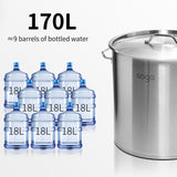 SOGA Stock Pot 170L Top Grade Thick Stainless Steel Stockpot 18/10