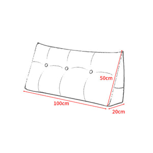 SOGA 2X 100cm Beige Triangular Wedge Bed Pillow Headboard Backrest Bedside Tatami Cushion Home Decor