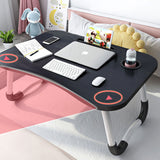 SOGA 2X Black Portable Bed Table Adjustable Foldable Bed Sofa Study Table Laptop Mini Desk with Notebook Stand Cup Slot Home Decor