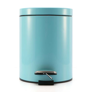 SOGA 4X Foot Pedal Stainless Steel Rubbish Recycling Garbage Waste Trash Bin Round 7L Blue