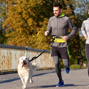 SOGA Yellow Adjustable Hands-Free Pet Leash Bag Dog Lead Walking Running Jogging Pet Essentials