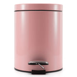 SOGA 12L Modern Foot Pedal Trash Bin Waste Kitchen Bathroom Stainless Steel Round Pink