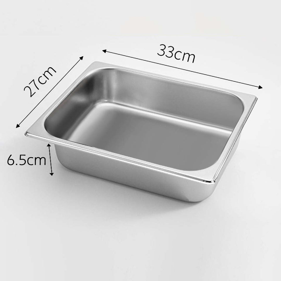 SOGA 2X Gastronorm GN Pan Full Size 1/2 GN Pan 6.5cm Deep Stainless Steel Tray