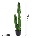 SOGA 4X 95cm Green Artificial Indoor Cactus Tree Fake Plant Simulation Decorative 2 Heads