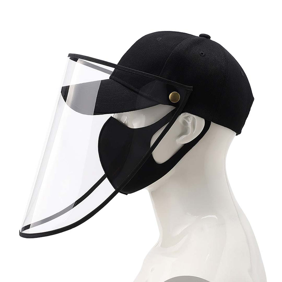 2X Outdoor Protection Hat Anti-Fog Pollution Dust Saliva Protective Cap Full Face Shield Cover Adult Black
