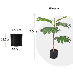 SOGA 2X 60cm Artificial Natural Green Split-Leaf Philodendron Tree Fake Tropical Indoor Plant Home Office Decor