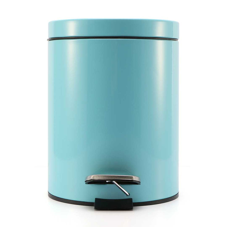 SOGA 2X Foot Pedal Stainless Steel Rubbish Recycling Garbage Waste Trash Bin Round 7L Blue